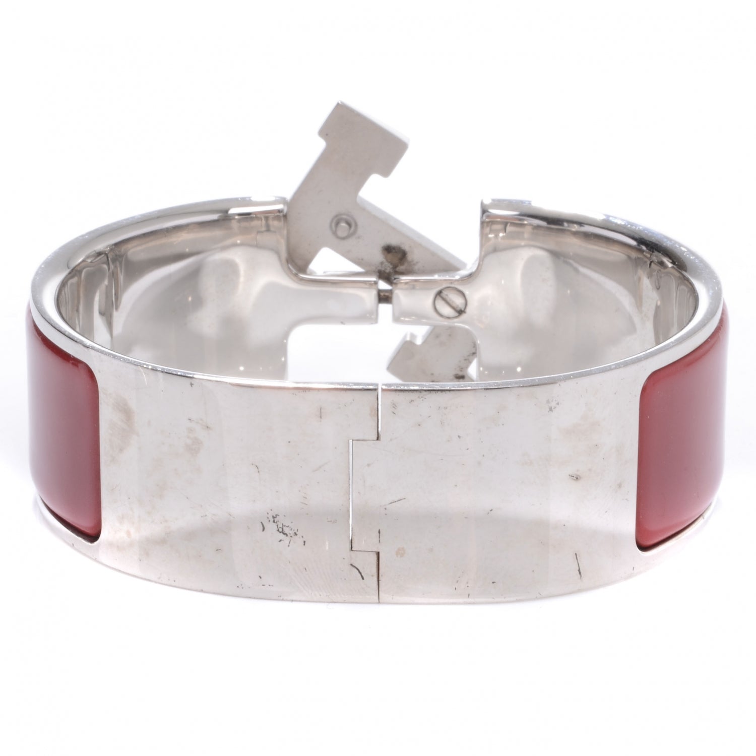 Hermes Enamel Wide Clic Clac H Bracelet PM Red 5 of 6