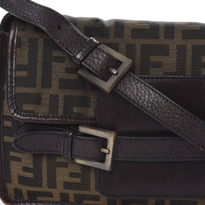 Fendi Zucca Calfskin Shoulder Bag Tobacco 10 of 12