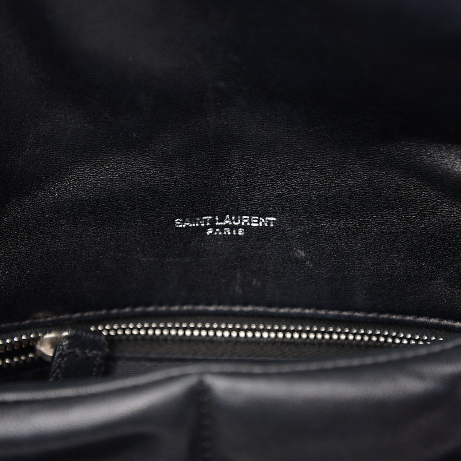 Saint Laurent Lambskin Quilted Small Loulou Puffer Monogram Chain Satchel Black 5 of 9