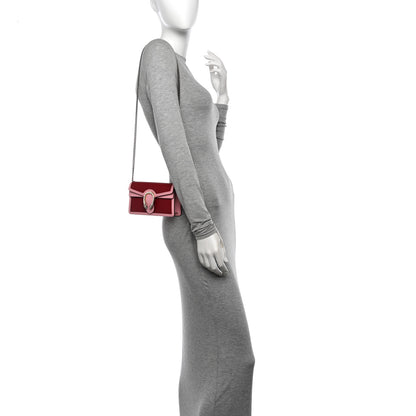 Gucci Azalea Calfskin Enamel Super Mini Dionysus Shoulder Bag New Cherry Red Wild Rose Off White 2 of 11