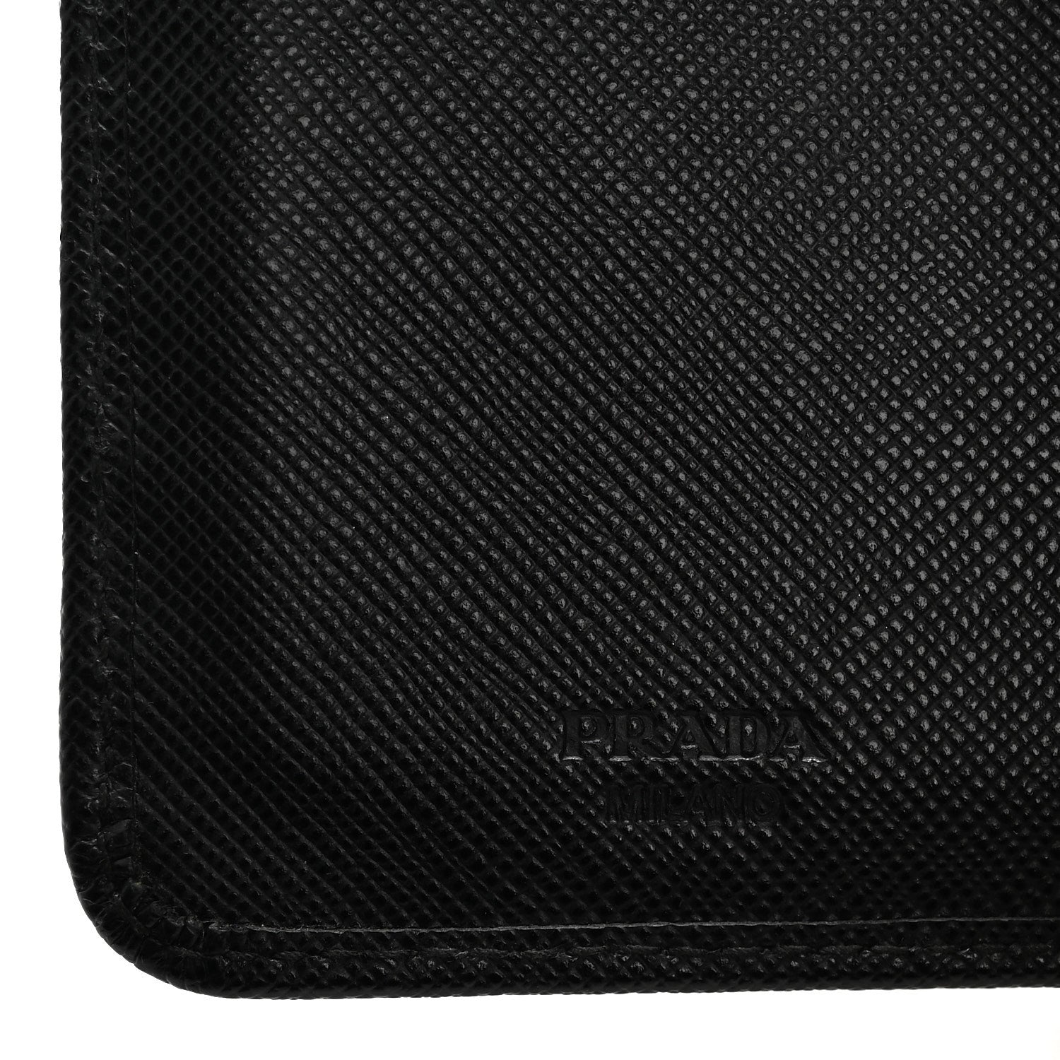 Prada Saffiano Metal Compact Wallet Black 6 of 15