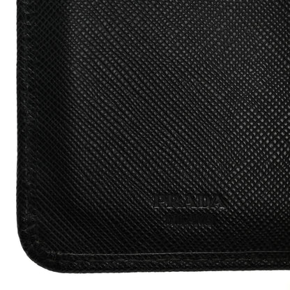 Prada Saffiano Metal Compact Wallet Black 6 of 15
