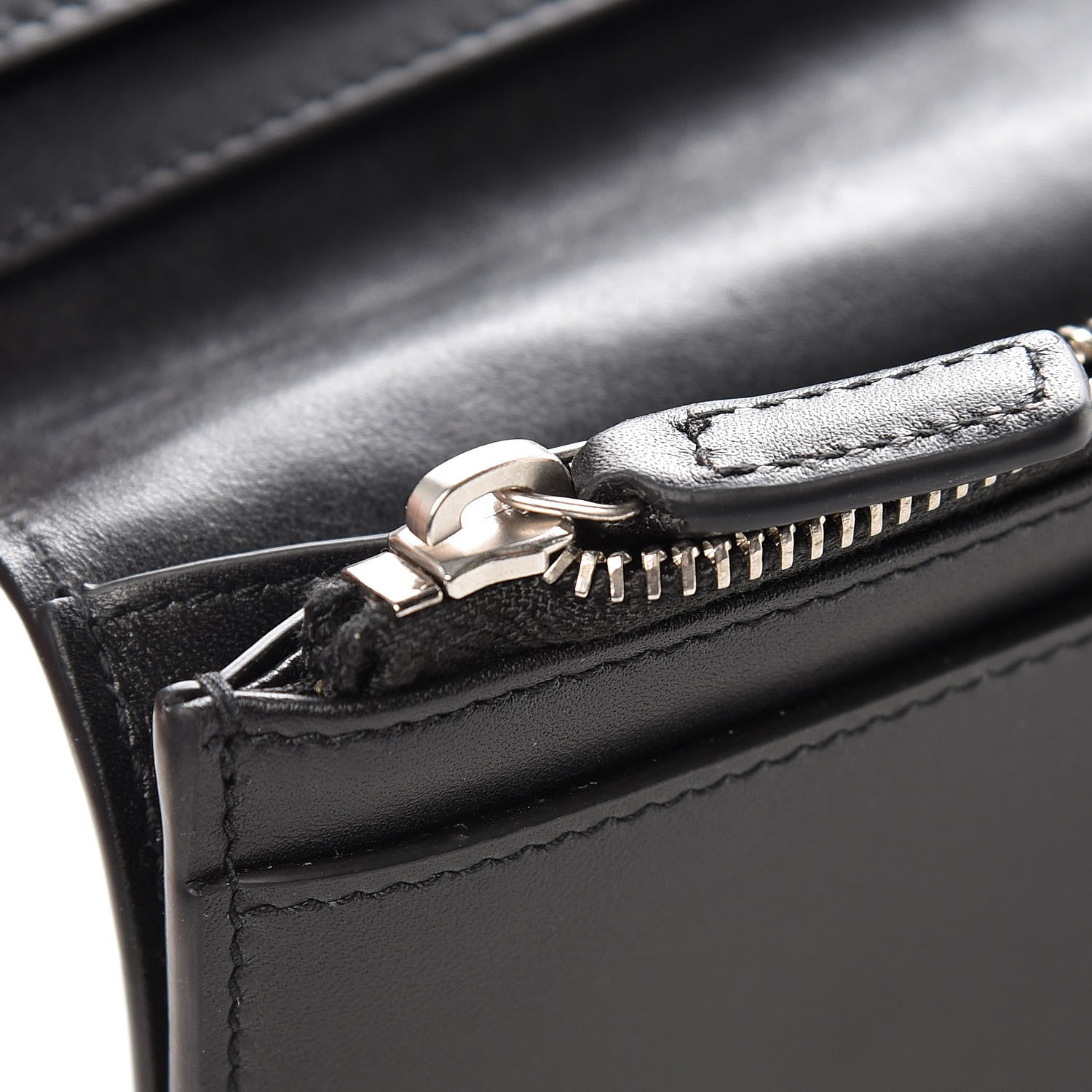 Saint Laurent Calfskin Crocodile Embossed Continental Wallet Black 8 of 8