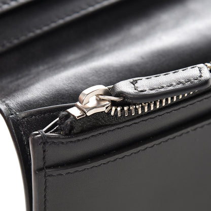 Saint Laurent Calfskin Crocodile Embossed Continental Wallet Black 8 of 8