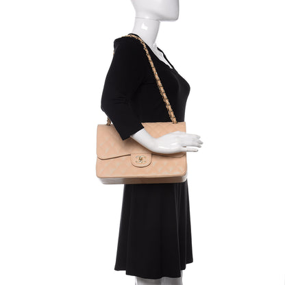 Chanel Caviar Quilted Jumbo Double Flap Beige Clair 2 of 11