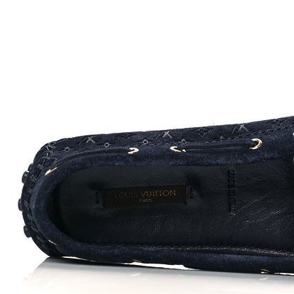 Louis Vuitton Suede Monogram Gloria Loafers 38 Marine 7 of 9