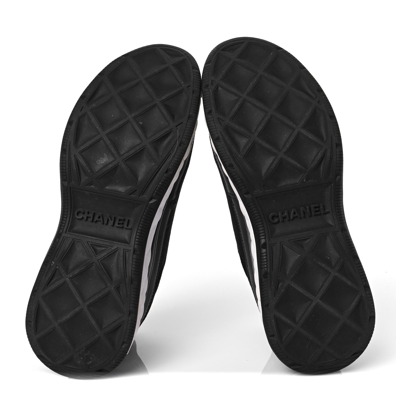 Chanel Velvet Calfskin Mixed Fibers CC Sneakers 38 Black 6 of 8