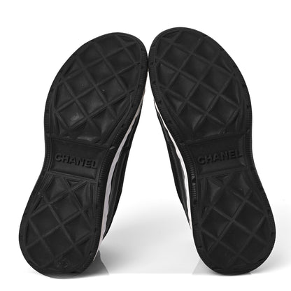 Chanel Velvet Calfskin Mixed Fibers CC Sneakers 38 Black 6 of 8