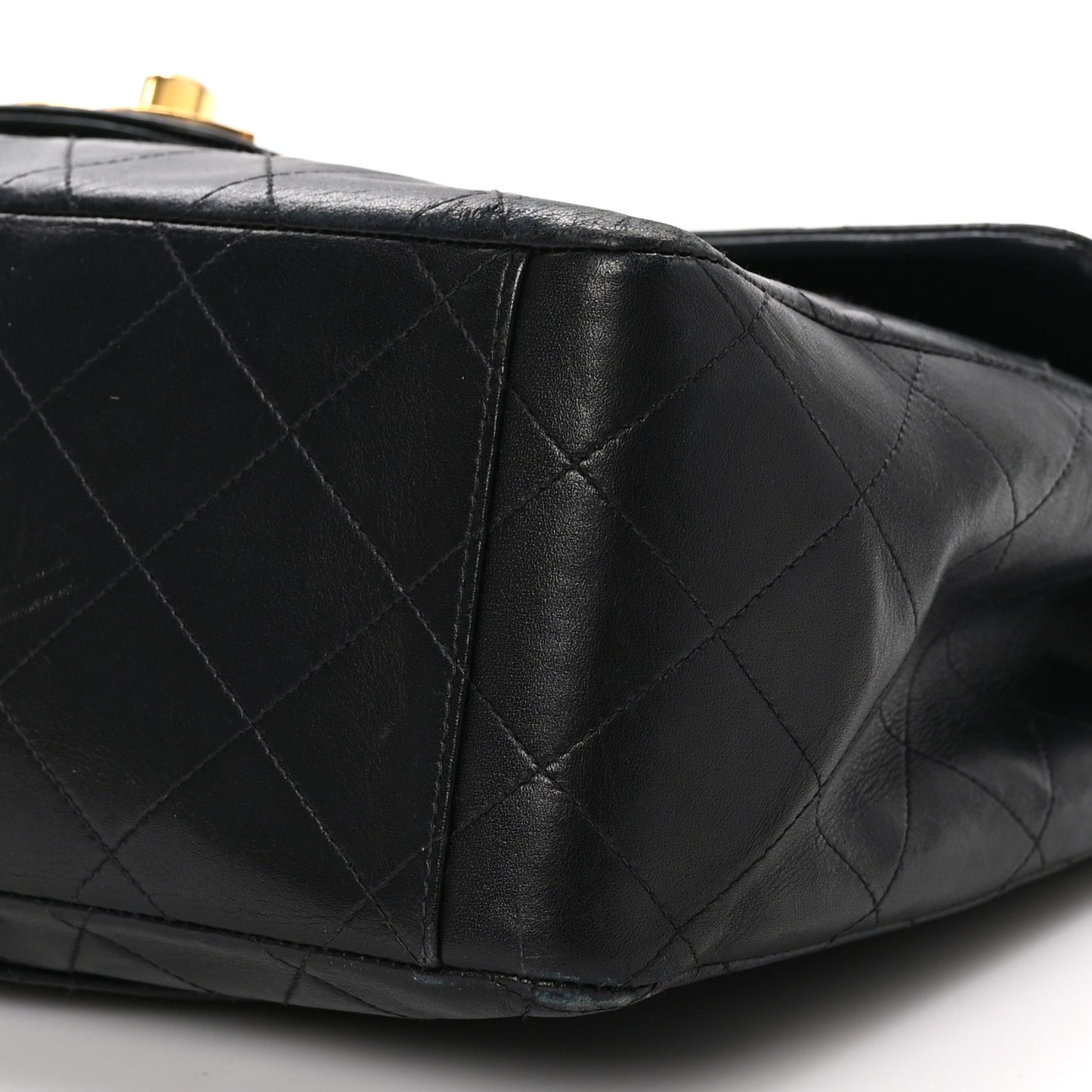 Lambskin Quilted XL Jumbo Single Flap Black
