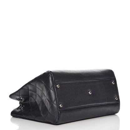 Chanel Metallic Grained Calfskin Woven Chain Medium Shopping Tote Dark Navy 4 of 9