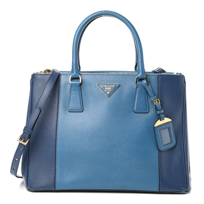 Prada Saffiano Lux Colorblock Medium Galleria Double Zip Tote Bluette Cobalto 1 of 9