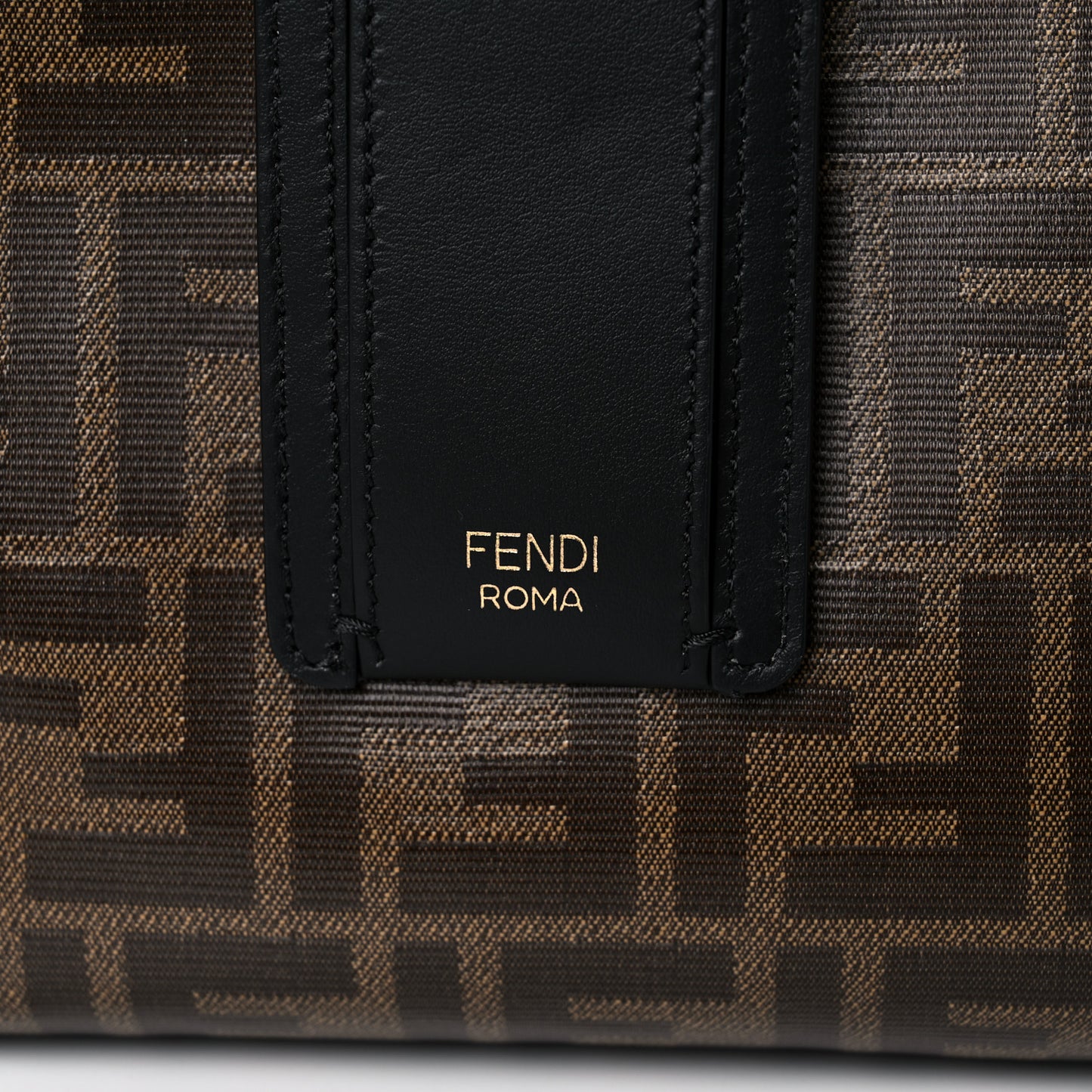 Glazed Fabric Vitello Century FF 1974 Stamp Patch Medium Peekaboo Defender Cover Mogano Panna Black