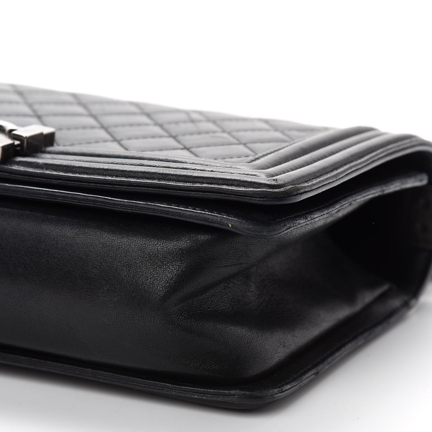 Lambskin Quilted Medium Boy Flap Black