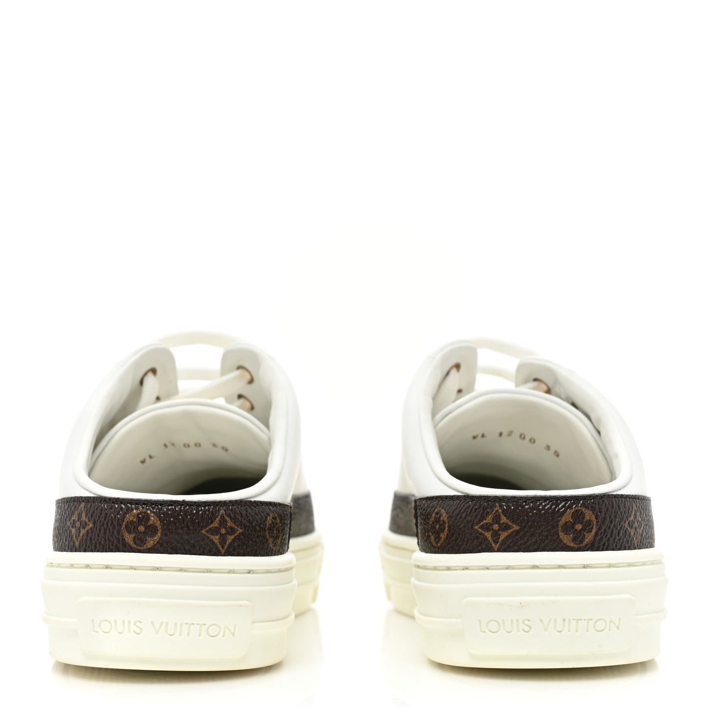 Monogram Womens Stellar Open Back Sneakers 35 White