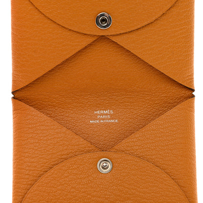 Hermes Chevre Mysore Calvi Card Case Moutarde 5 of 11