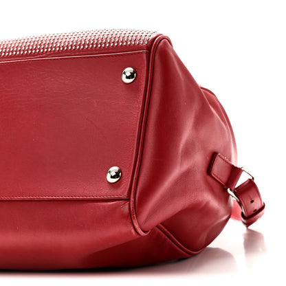 Saint Laurent Calfskin Studded Classic Duffle 6 Red 9 of 10