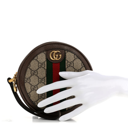 Gucci GG Supreme Monogram Web Ophidia Circle Wristlet Beige New Acero 2 of 8