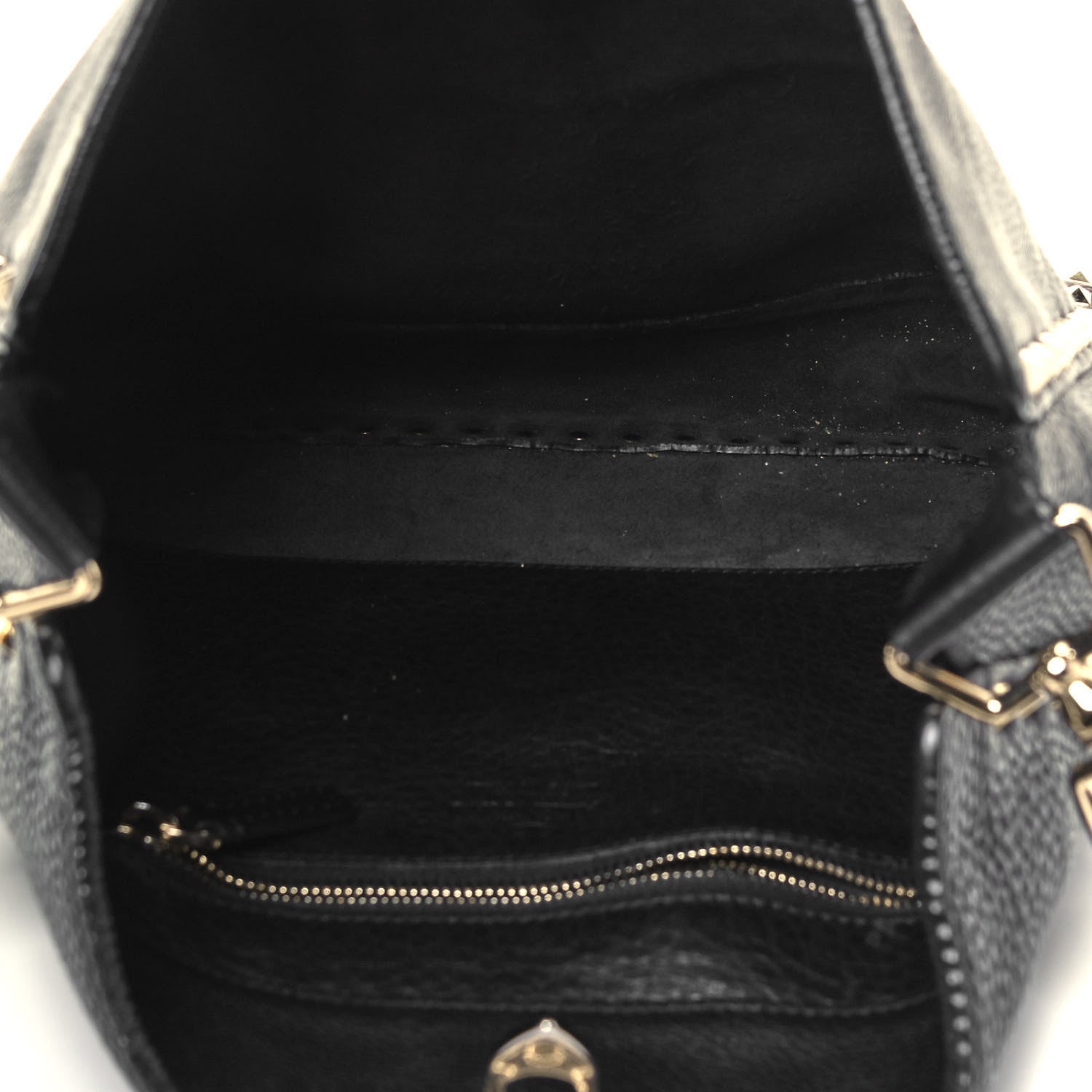 Valentino Garavani Pebbled Calfskin Large Rockstud Flip-Lock Messenger Bag Black 5 of 9