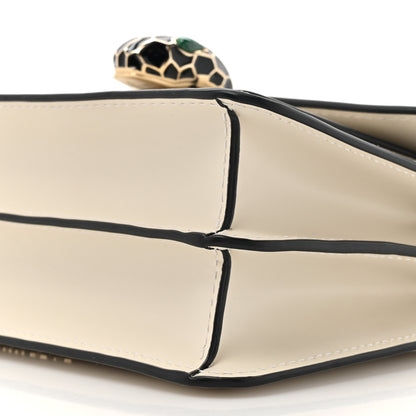 Bulgari Calfskin Serpenti Forever Small Crossbody Bag White Agate 9 of 10