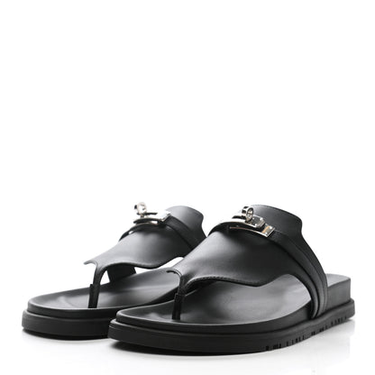 Hermes Calfskin Womens Empire Sandals 39 Black 3 of 11