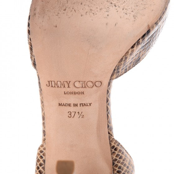 Python D'Orsay Peep Toe Pumps 37.5 Beige