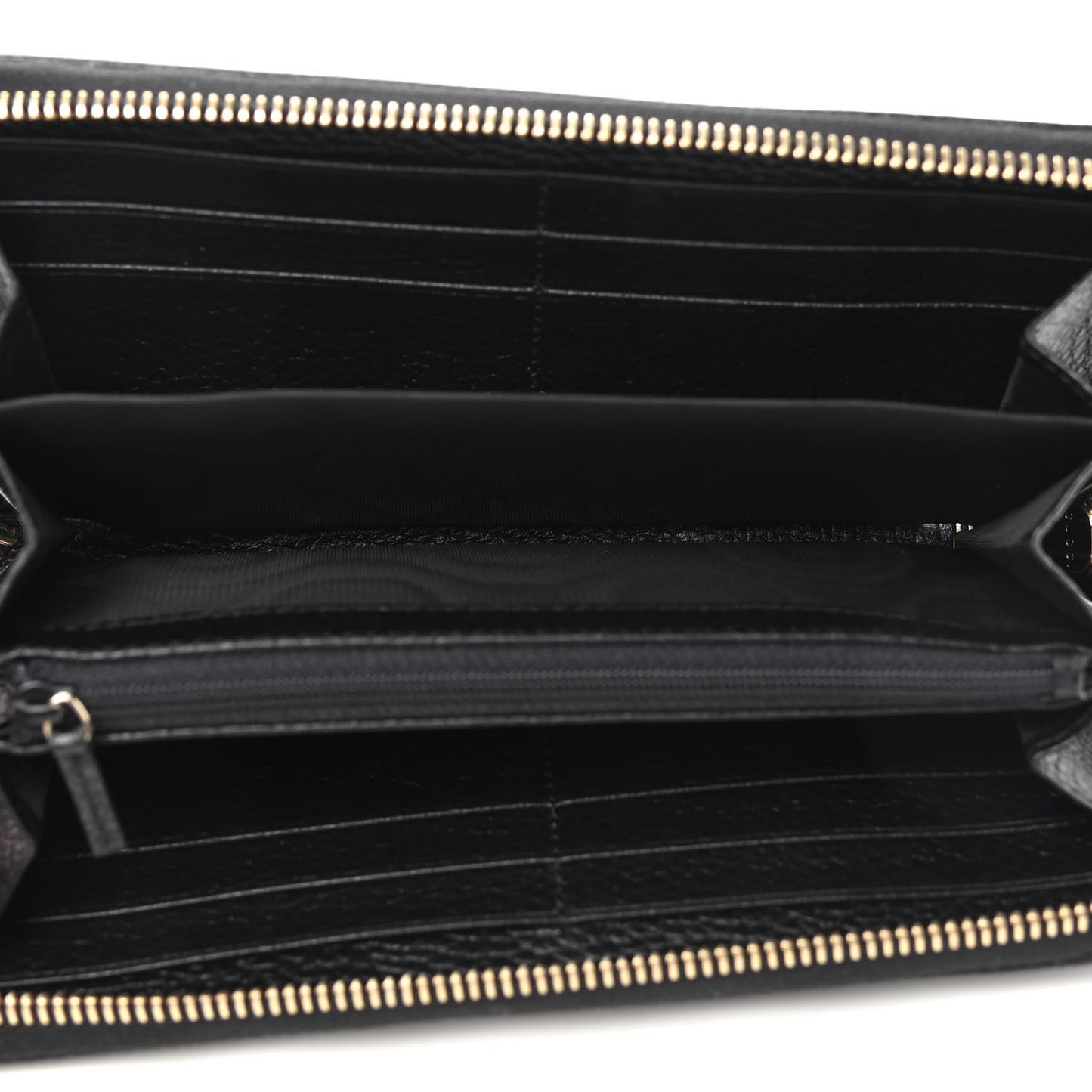 Pebbled Calfskin Soho Zip Around Wallet Black