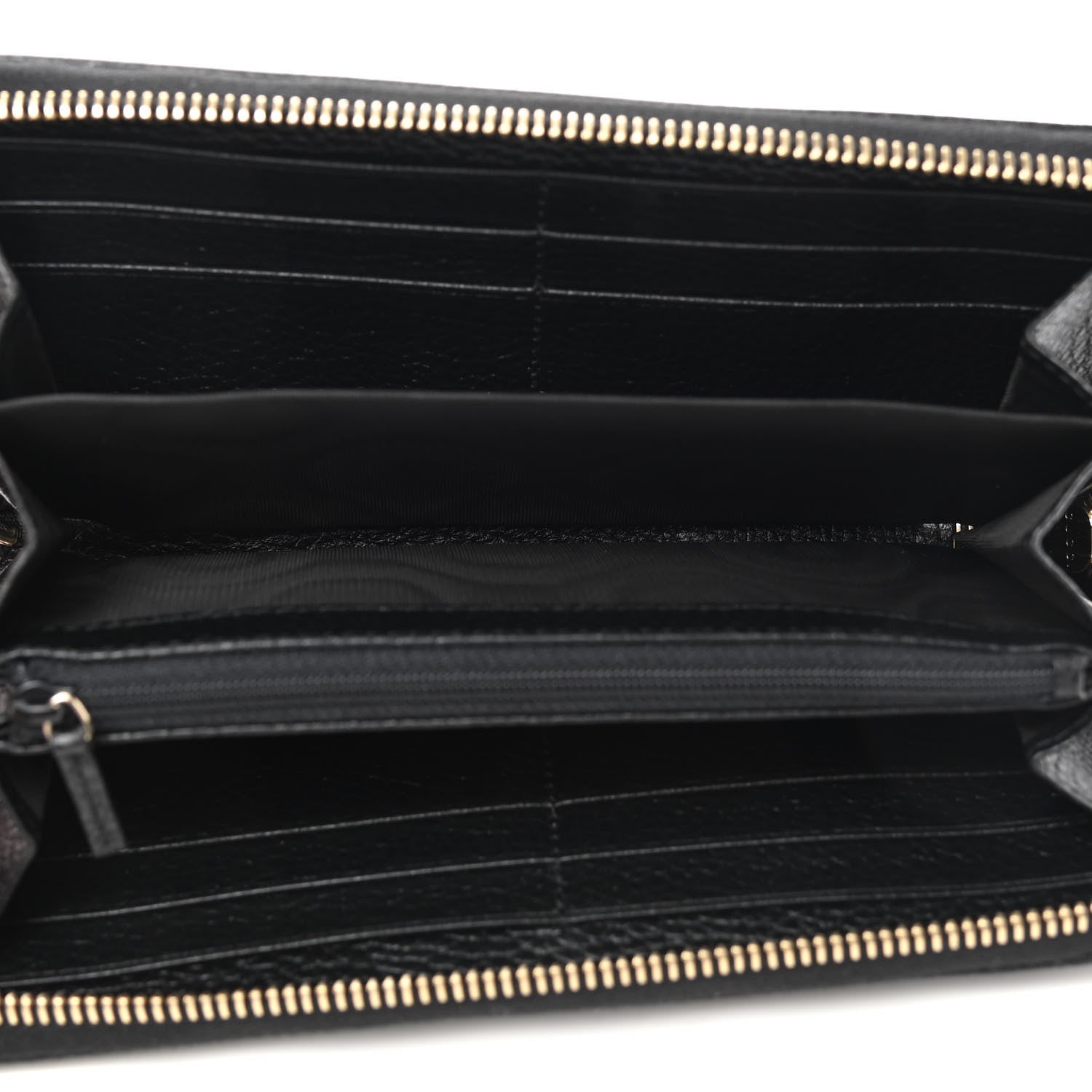 Gucci Pebbled Calfskin Soho Zip Around Wallet Black 5 of 6