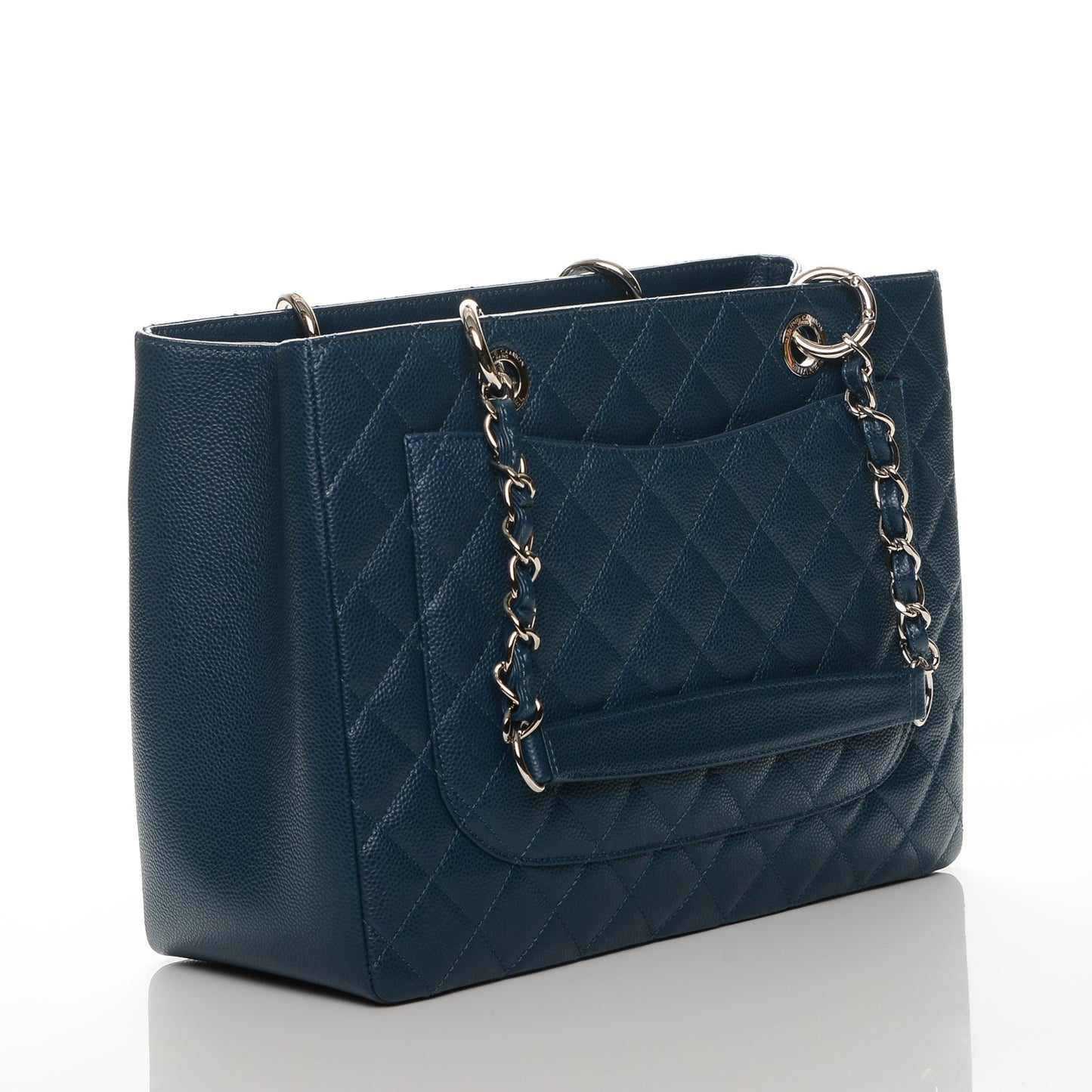 Caviar Quilted Grand Shopping Tote GST Dark Blue