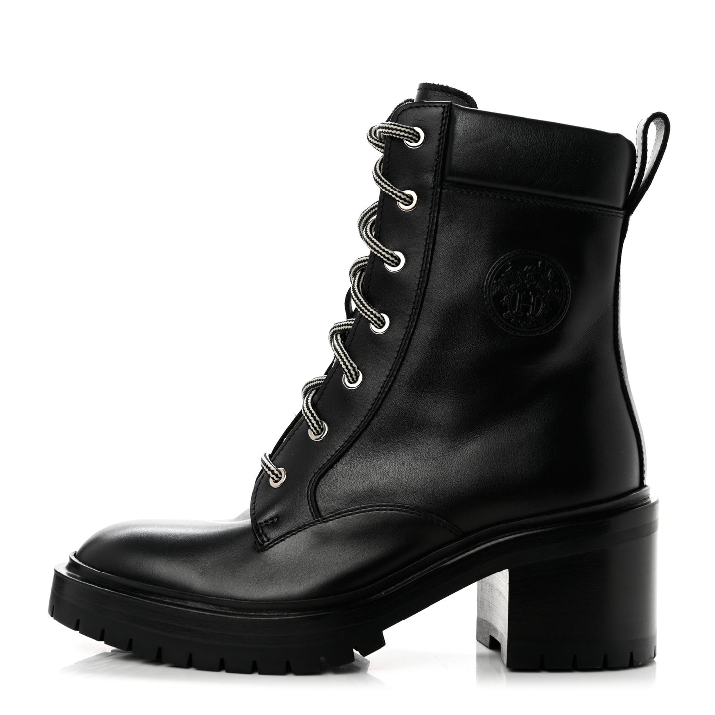 Calfskin Bridge Ankle Boots 37 Black