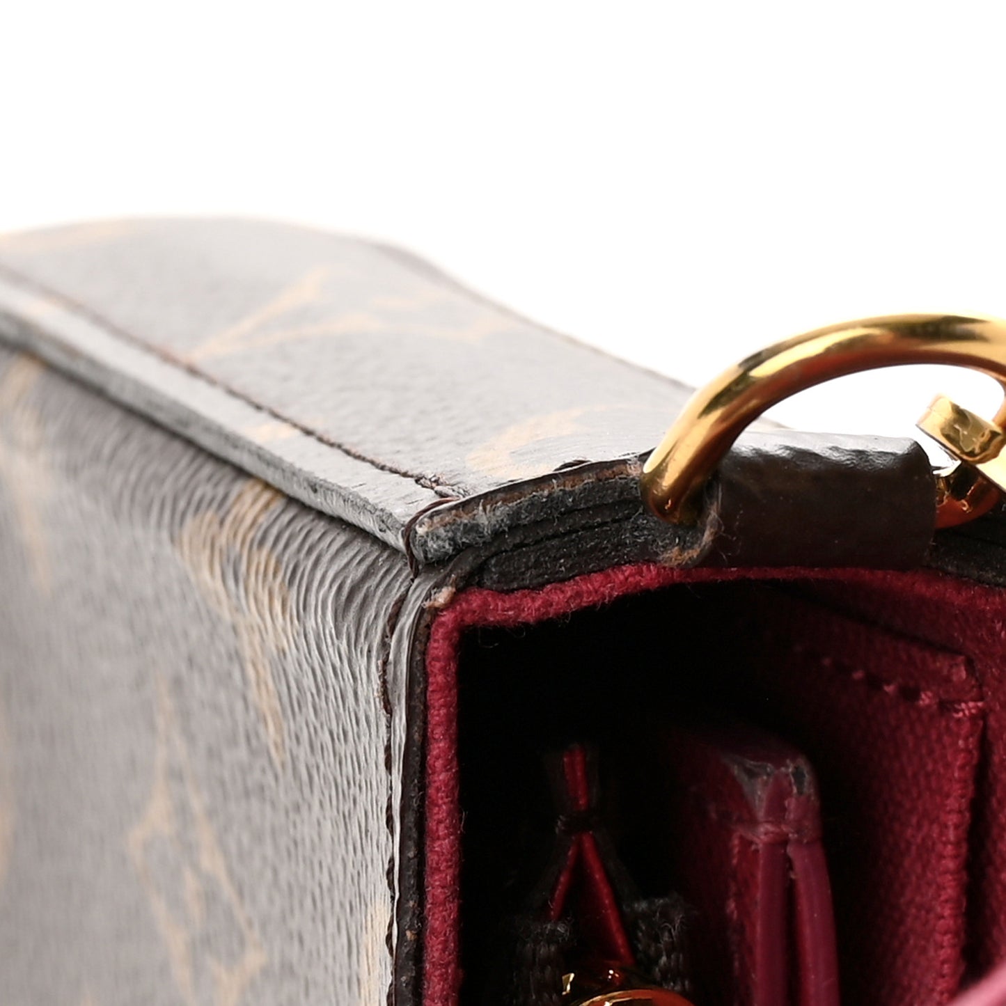 Monogram Pochette Felicie Chain Wallet Fuchsia