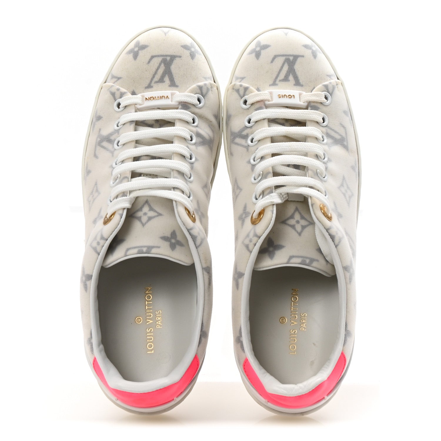 Louis Vuitton Technical Fabric Calfskin Monogram Frontrow Sneakers 39 Pink 2 of 10