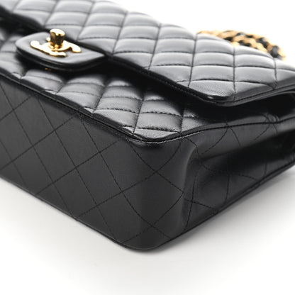 Chanel Lambskin Quilted Medium Double Flap Black 9 of 10