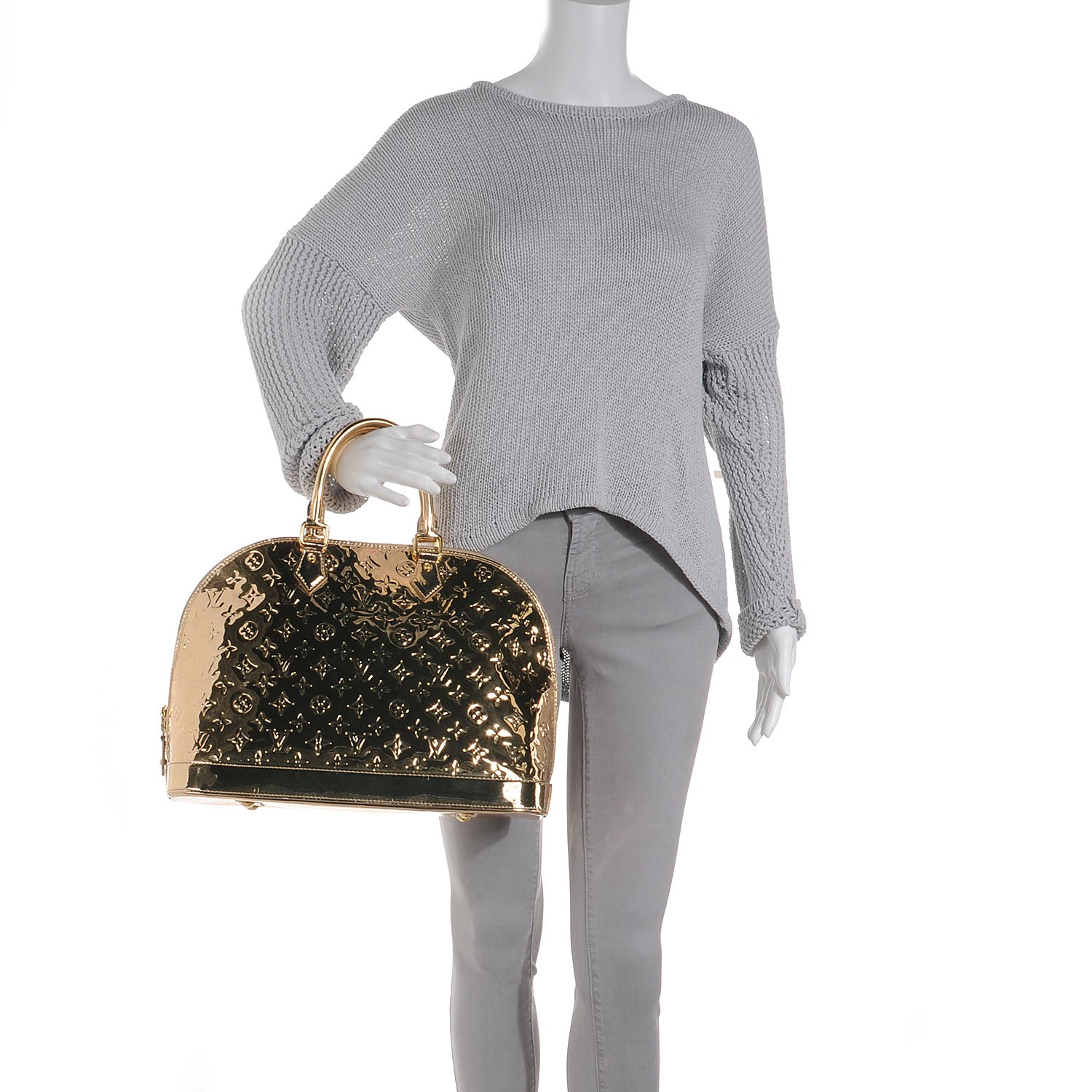 Louis Vuitton Monogram Miroir Alma MM Gold 2 of 8