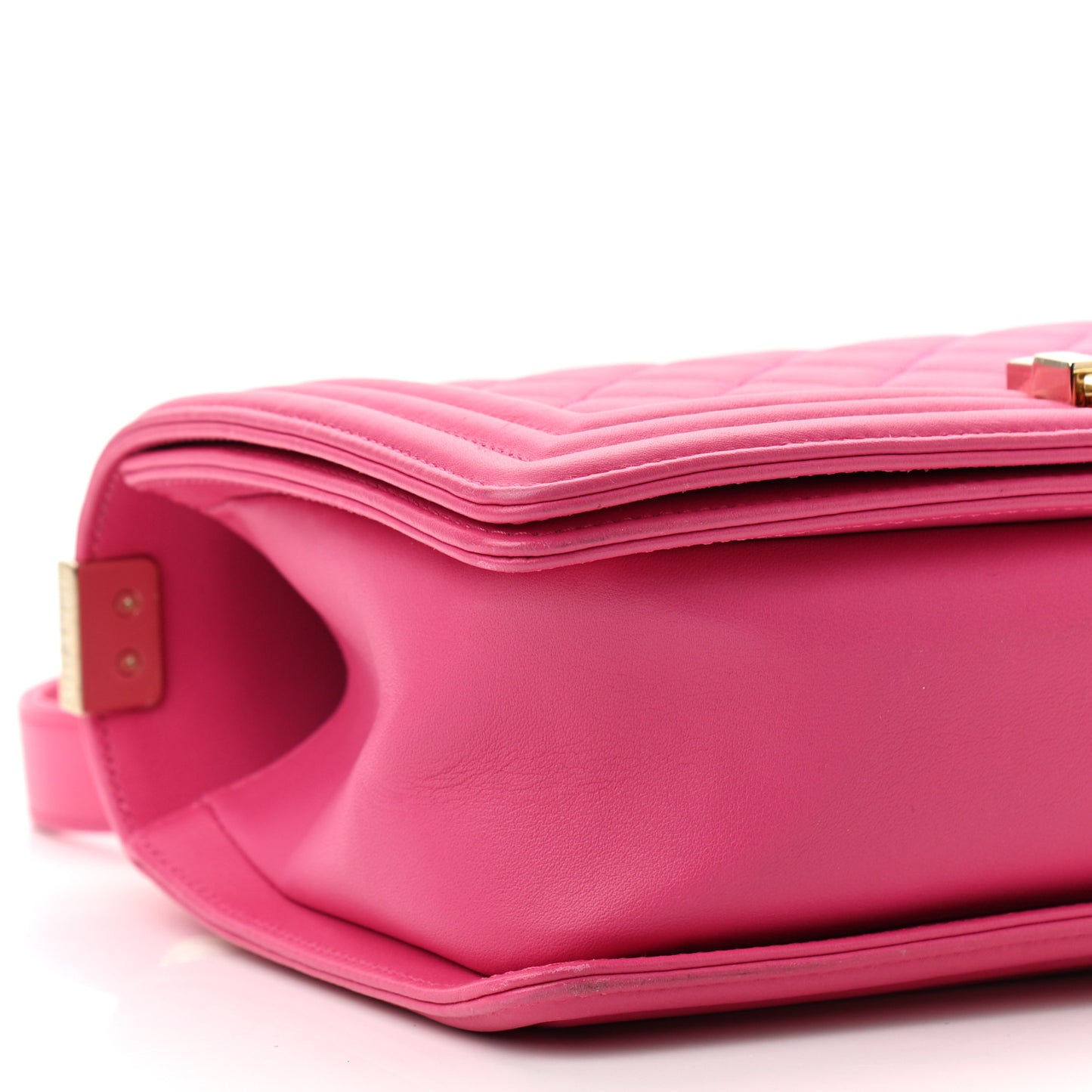 Calfskin Quilted Medium Boy Flap Fuchsia