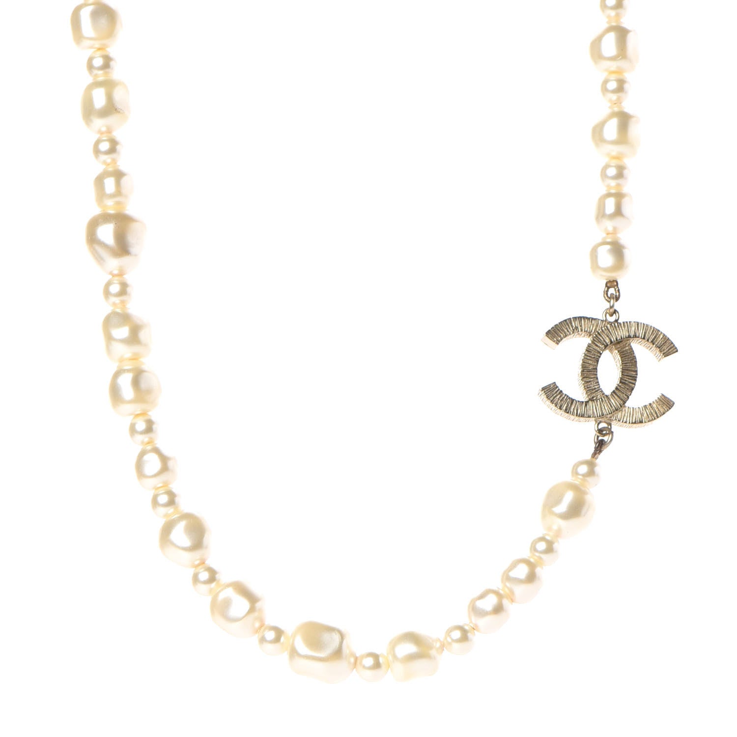Chanel Graduated Pearl CC Short Necklace Gold 1 of 5