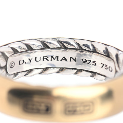 David Yurman Sterling Silver 18K Yellow Gold 6mm Streamline Band Ring 62 10 4 of 4