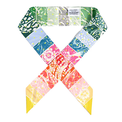 Hermes Silk Jungle Love Rainbow Twilly Vert Rose Jaune Fluo 1 of 3