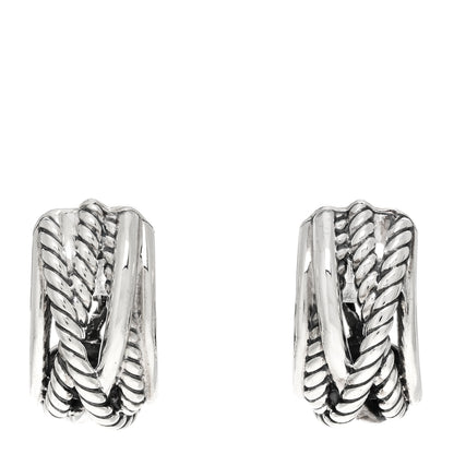 David Yurman Sterling Silver Crossover Shrimp Earrings 1 of 4