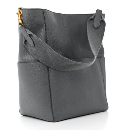 Celine Soft Grained Calfskin Sangle Bucket Bag Grey 3 of 16