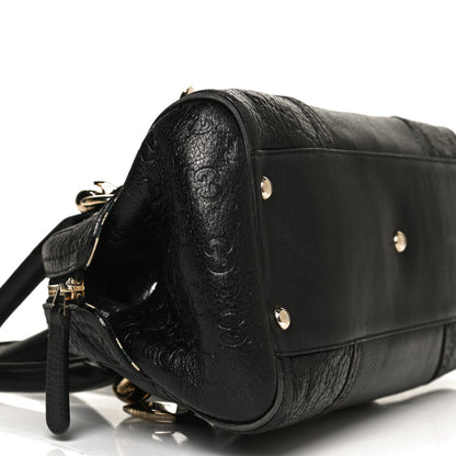 Gucci Calfskin Guccissima Signoria Bowler Bag Black 11 of 14