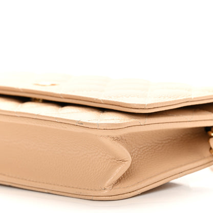 Chanel Caviar Quilted Wallet On Chain WOC Beige 11 of 14