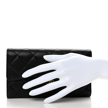 Chanel Caviar Quilted Long Flap Wallet Black 2 of 11