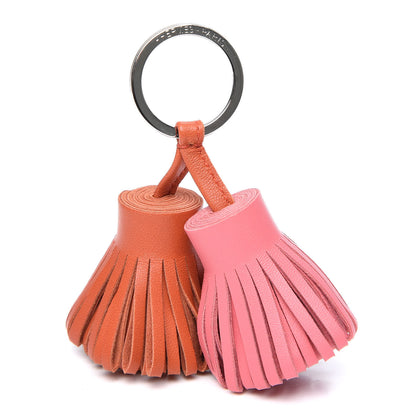 Hermes Lambskin Carmen Uno-Dos Key Holder Rose Azalee Cornaline 1 of 3