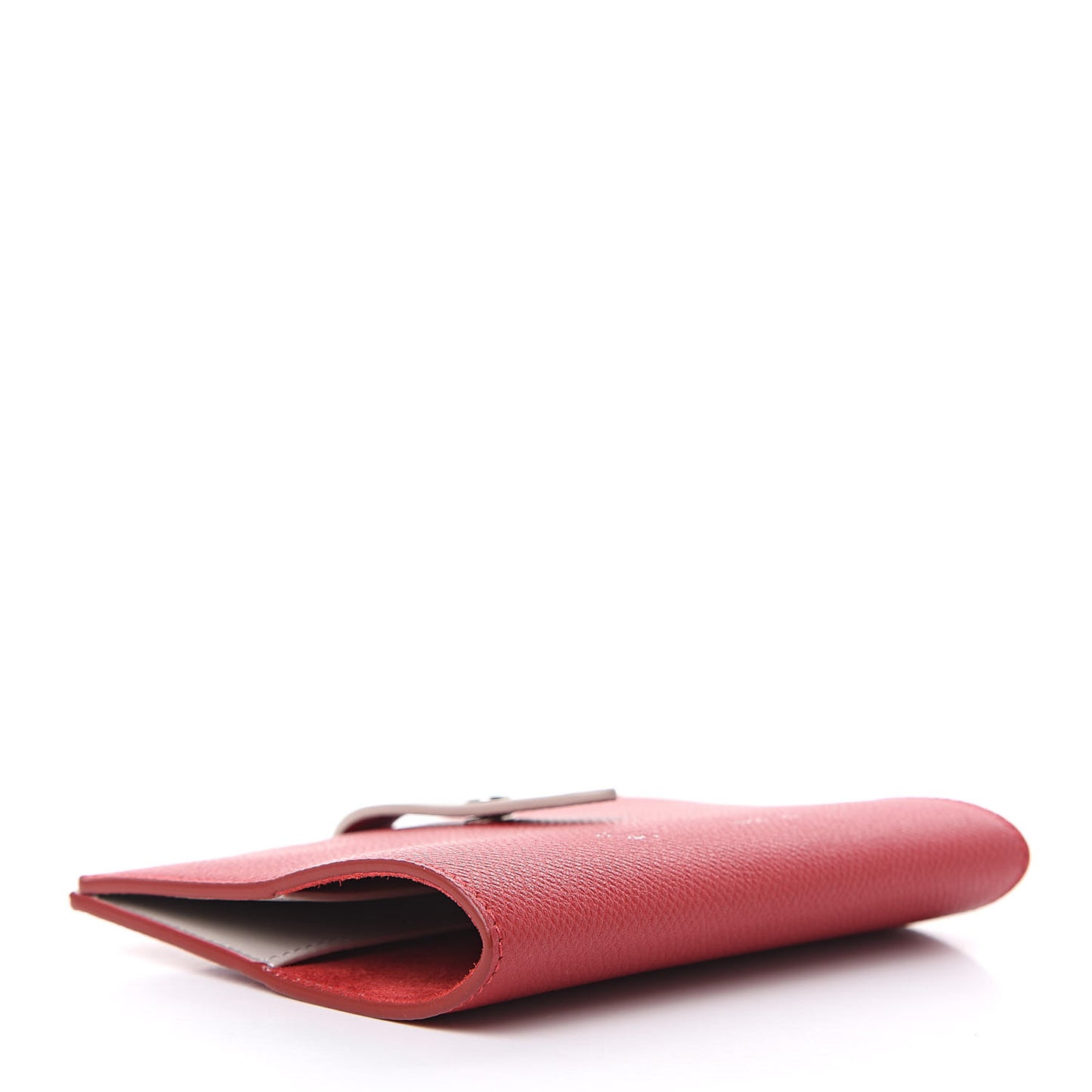 Grained Calfskin Strap Passport Cover Pop Red