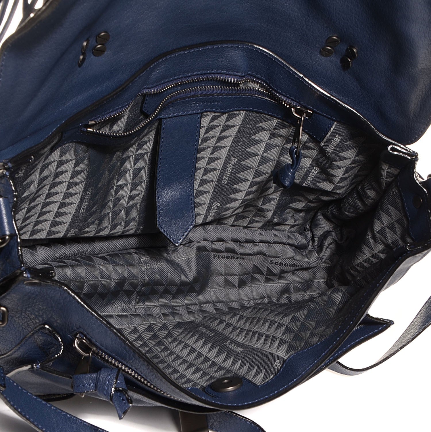 Proenza Schouler Lambskin Fringe Medium PS1 Satchel Midnight 5 of 12