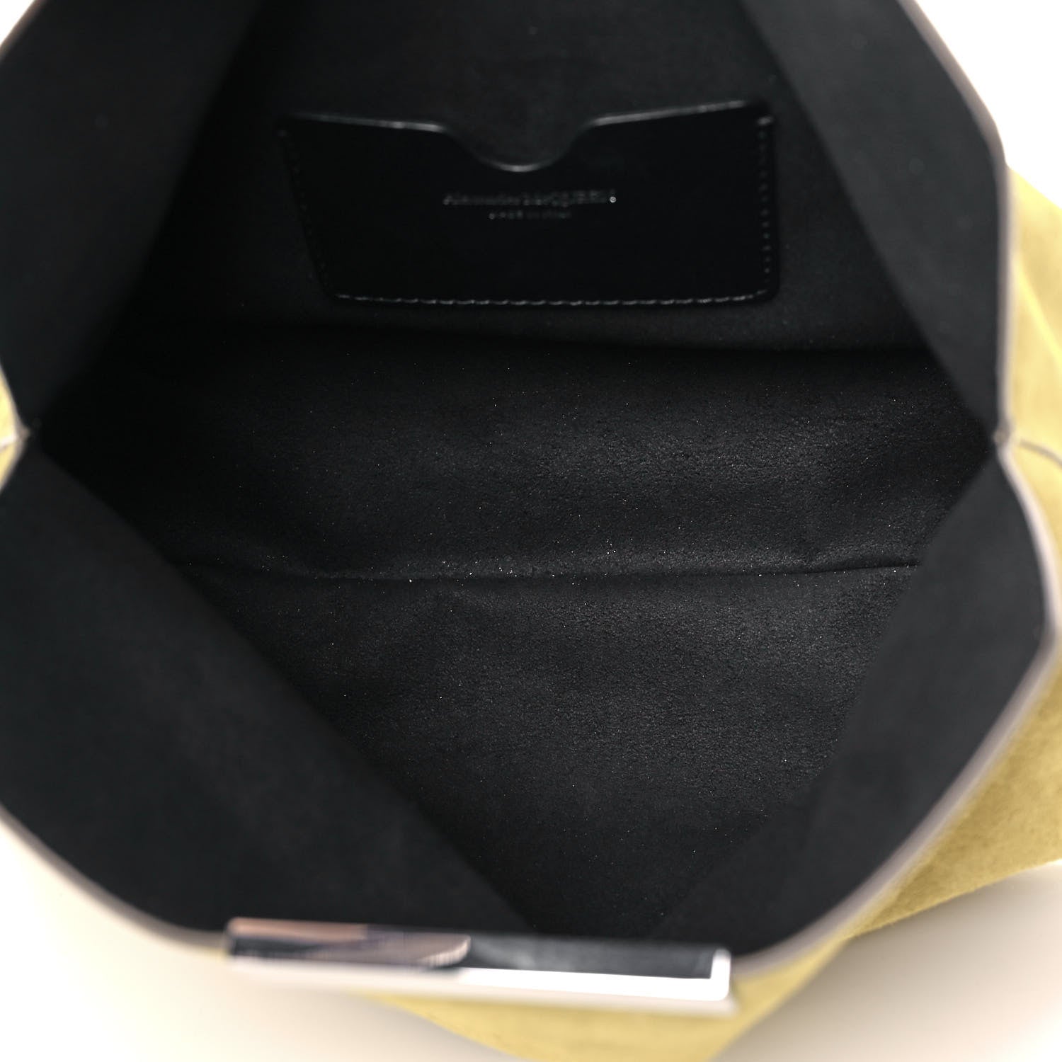Alexander McQueen Suede Skull Four Ring Clutch Lime 5 of 15