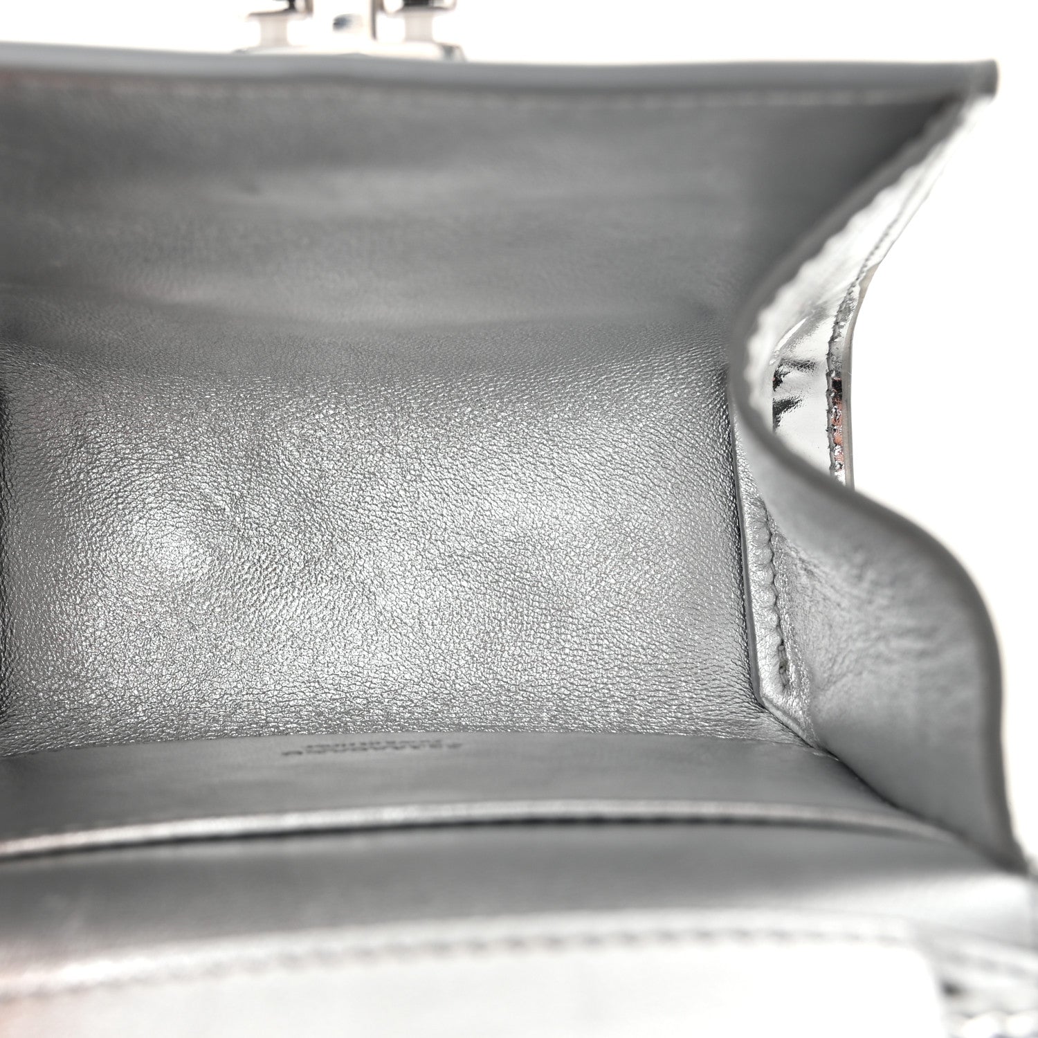 Salvatore Ferragamo Metallic Calfskin Gancini Credit Card Holder With Strap Argento 5 of 10