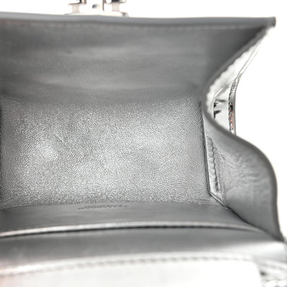 Salvatore Ferragamo Metallic Calfskin Gancini Credit Card Holder With Strap Argento 5 of 10