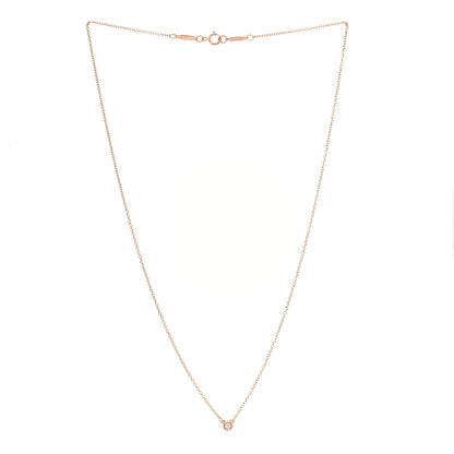 Tiffany 18K Rose Gold Diamond .03ct Elsa Peretti Diamonds by the Yard Pendant Necklace 2 of 4