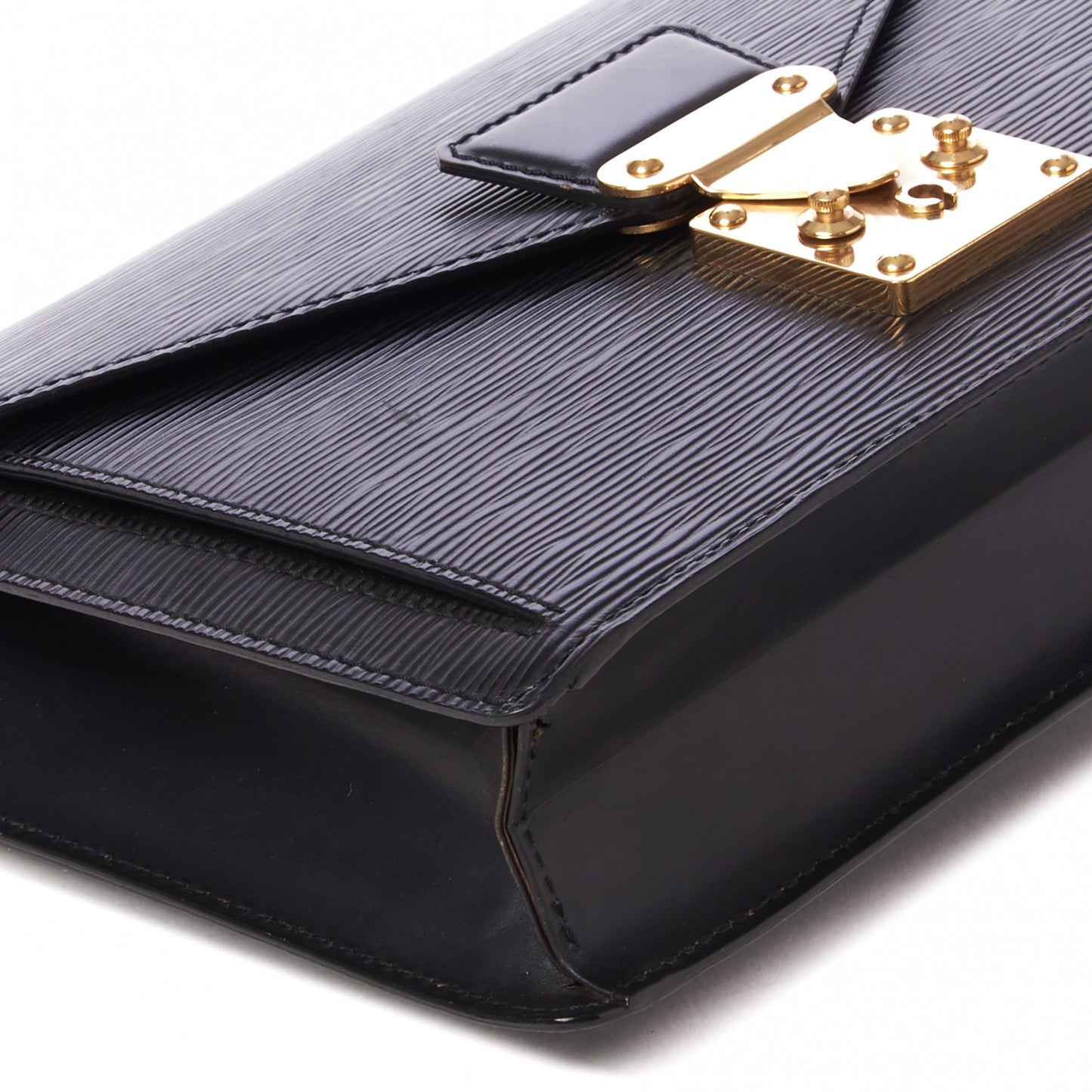 Epi Pochette Sellier Dragonne Clutch Black